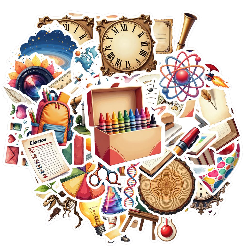 35pcs-100pcs Vintage Geography Stickers Educational History Teacher Reward Stickers DIY Stickers For DIY Phone Guitar Laptop