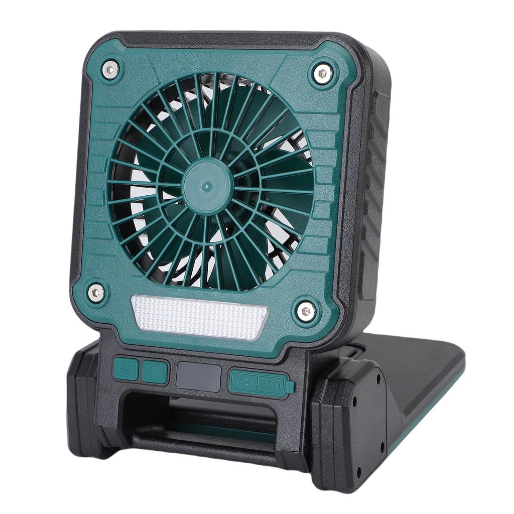 Solar Camping Fan with LED Light 3 Wind Speeds 5 Lighting Modes Rechargeable Solar Powered Fan for Tent Hiking Emergency