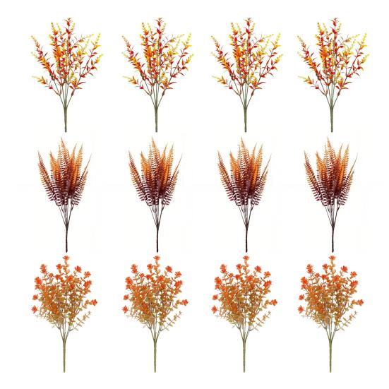 Autumn Artificial Flowers Outdoor Fake Plants UV Resistant Faux Flower In Bulk for Hanging Planters Porch Garden Vase Window Box
