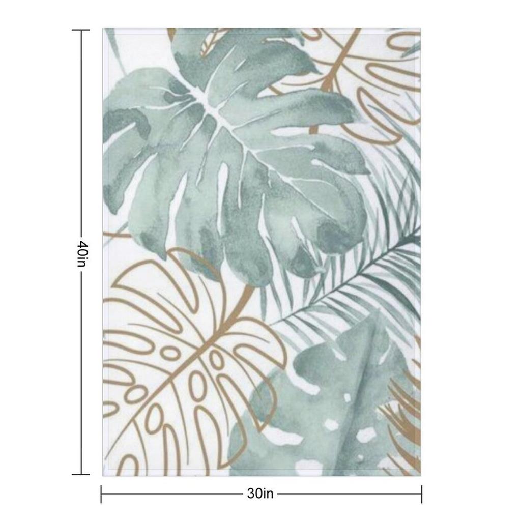 Palm Leaf Print Throw Blanket Loose Softest Cute Plaid Luxury Brand Blankets