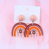 1 Pair Stud Earrings Cute Allergy Free Acrylic Creative Design Rainbow