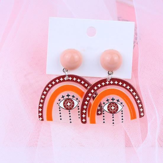 1 Pair Stud Earrings Cute Allergy Free Acrylic Creative Design Rainbow
