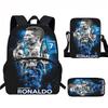 Set Zaino Scolastico CR7 per Bambini Tessuto Oxford Borsa a Doppio Scomparto con Tasca Frontale Astuccio Tracolla Ergonomico Dorsale