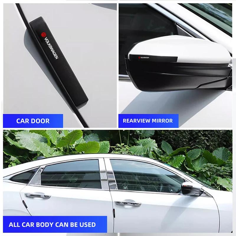 6Pcs Rubber Car Anti-Collision Bumper Strip Guards Protector Stickers For Volkswagen VW GTI Rline R Golf Amarok Phaeton Teramont