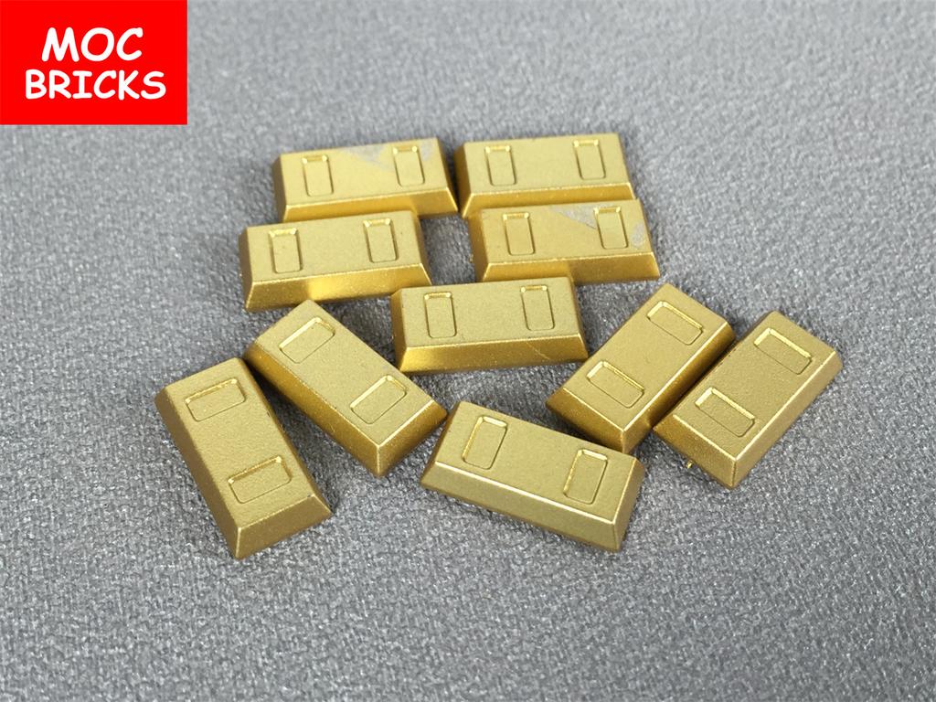 Ungiftige Moc Bausteine Horror Stadt Gold Silber Geldpistole Münzen Dollar Tasche Aktenkoffer 4cm Figur Polizei Zubehör Baustein Kinder Spielzeug