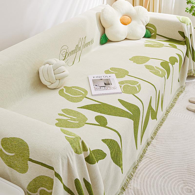 Sofa Cover Chenille Four Seasons Universal Anti-Scratching Straight Row Back Cushion Integrated All-Inclusive Universal Cover Towel Cloth Blanket
