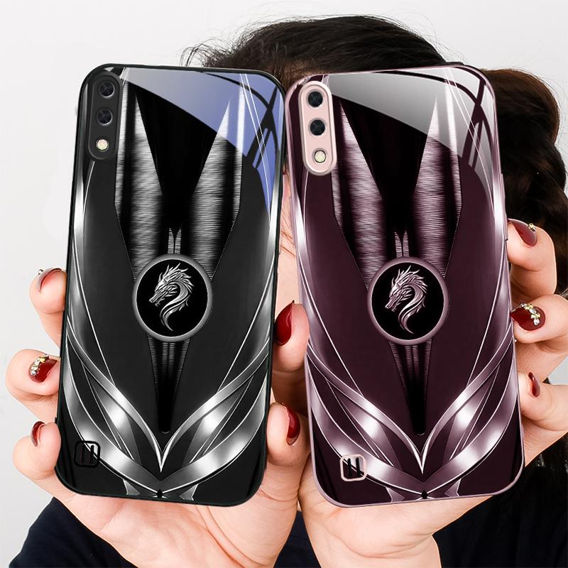 Golden dragon pattern gray For Samsung A01 02 03 Core 04 05 06 10 12 13 14 5G 15 16 M02 12 Note 8 9 10 20 glass Ultra phone case