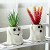 Vaso fantasma in ceramica, simpatico vaso fantasma, vaso fantasma di Halloween con espressioni divertenti, regalo per gli amanti delle piante grasse