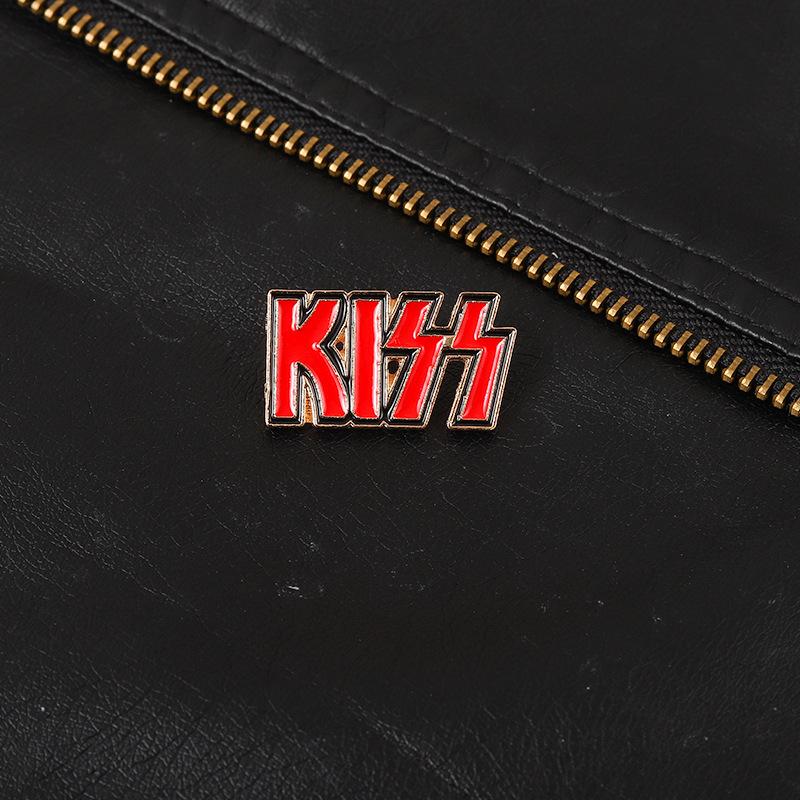 European & American Alloy KISS Band Brooch - Enamel Badge Pin for Bags & Clothing