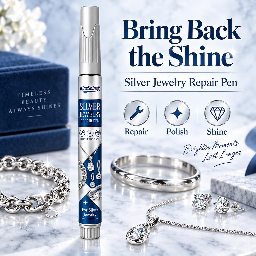 Silver Jewelry Repair Pen, Tarnish Remover Polishing Pen for Silver Necklaces, Bracelets, Earrings