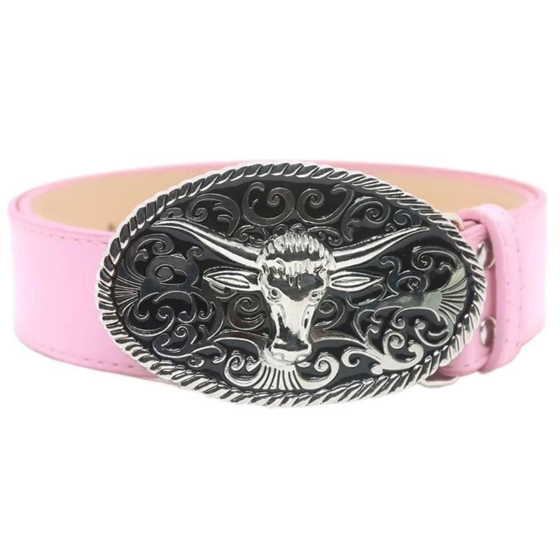 

Simple Waist Belt with Metal Buckle Harajuku PU Waist Belt for Women Coat Dress Adjust Length Western Waist Belt 1