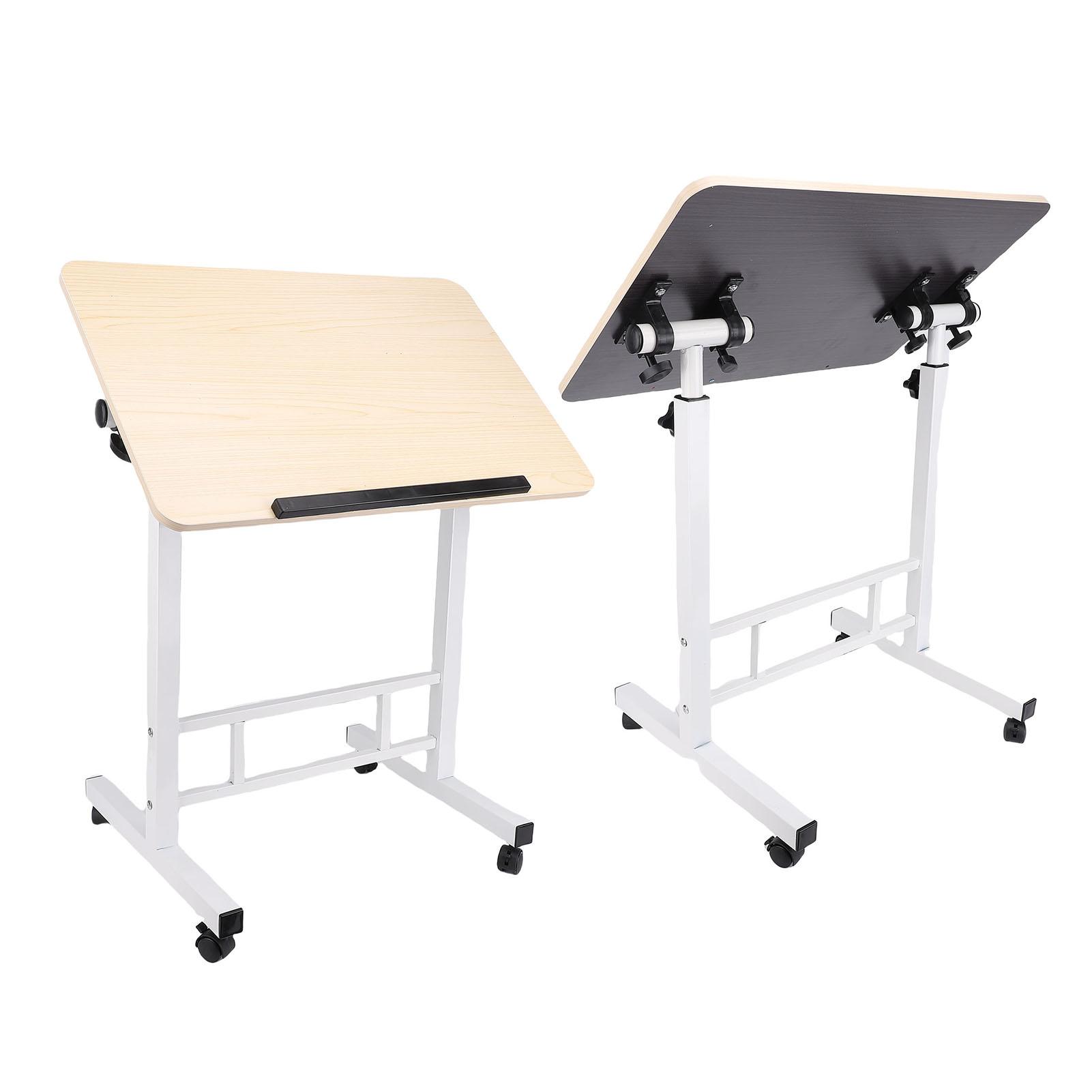 Mobile Standing Desk with Wheels Height Adjustment Folding Portable Rolling Laptop Desk for Home Bedside