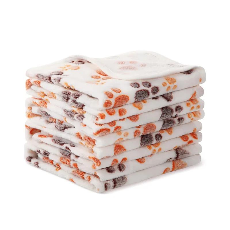 

Dog Bed Mat Blanket Soft Fluffy Pet Blanket Cute Paws/Elephant Pattern Pet Travel Mat Warm Comfortable Blanket for Cat Dogs 40x60cm бежевий