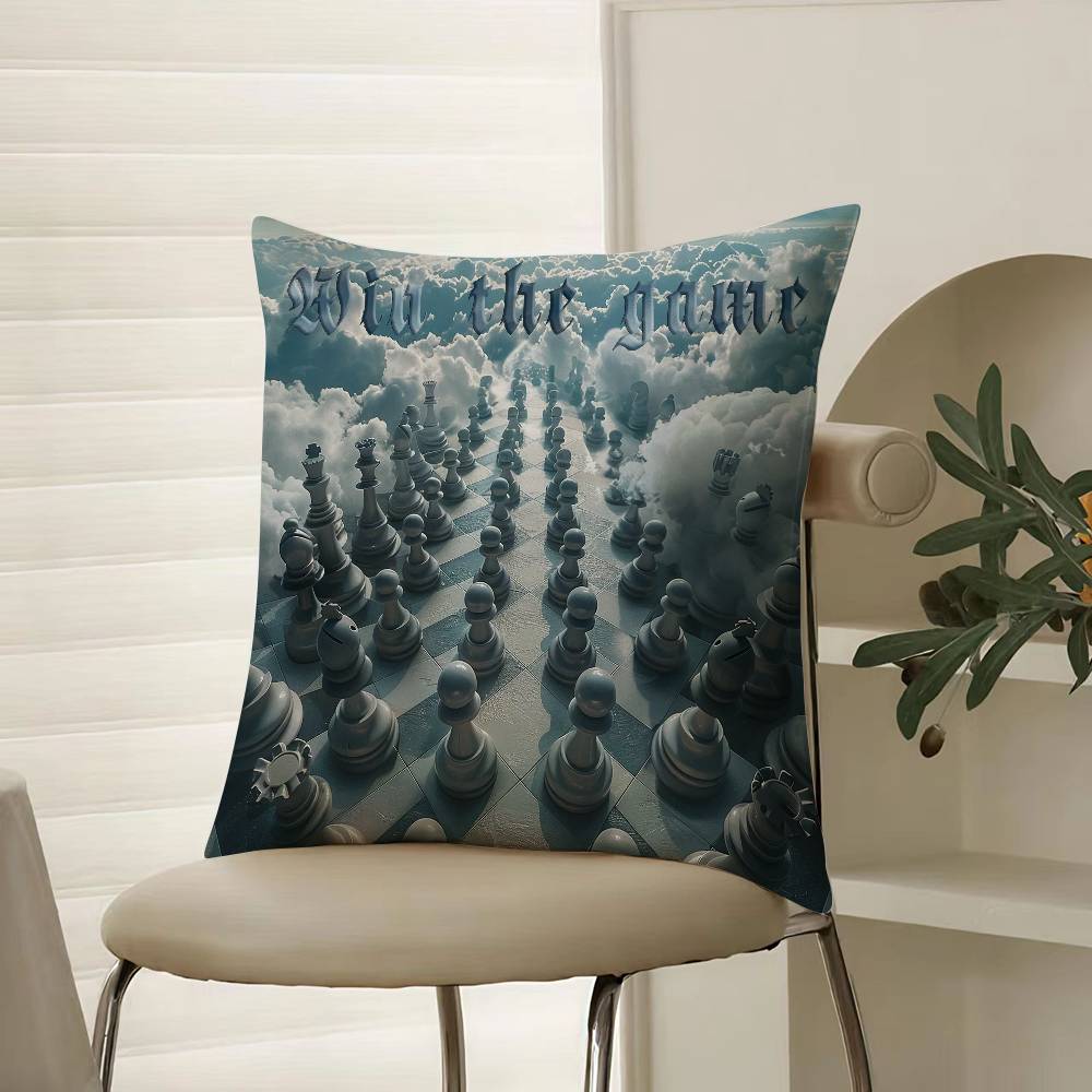 Beautiful Cloud Chess Picture Pillow Case Comfort Sofa Bed Silky Elegant Invisible Zipper Decorative Cushion Cover