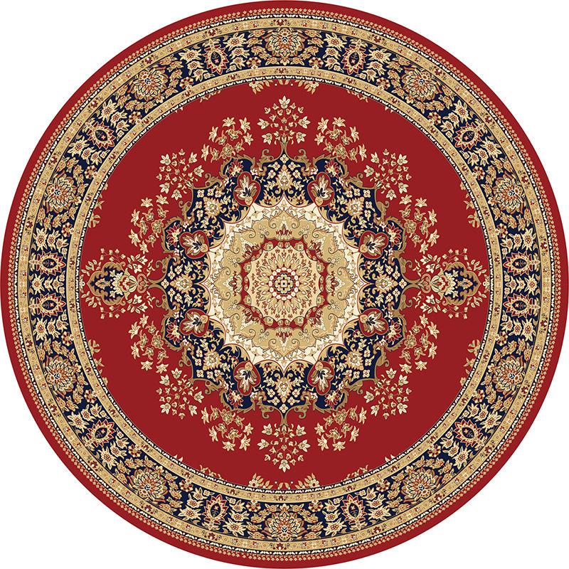 

Retro Persian Style Round Carpet Non-slip Soft Large Living Room Rug Lint-free Easy Cleaning Cloakroom Decoration Chair Mats 80cm