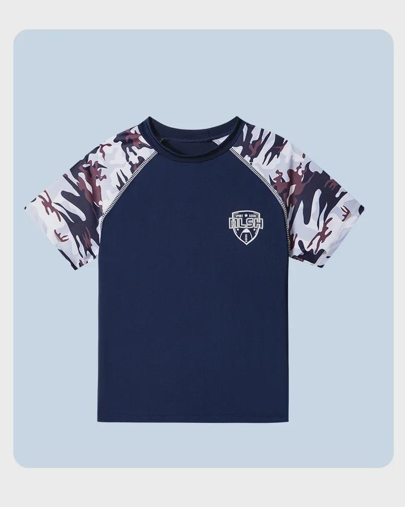 Camouflage-Badehose für Jungen: Stilvolles Split-Design für Training und Thermalbäder