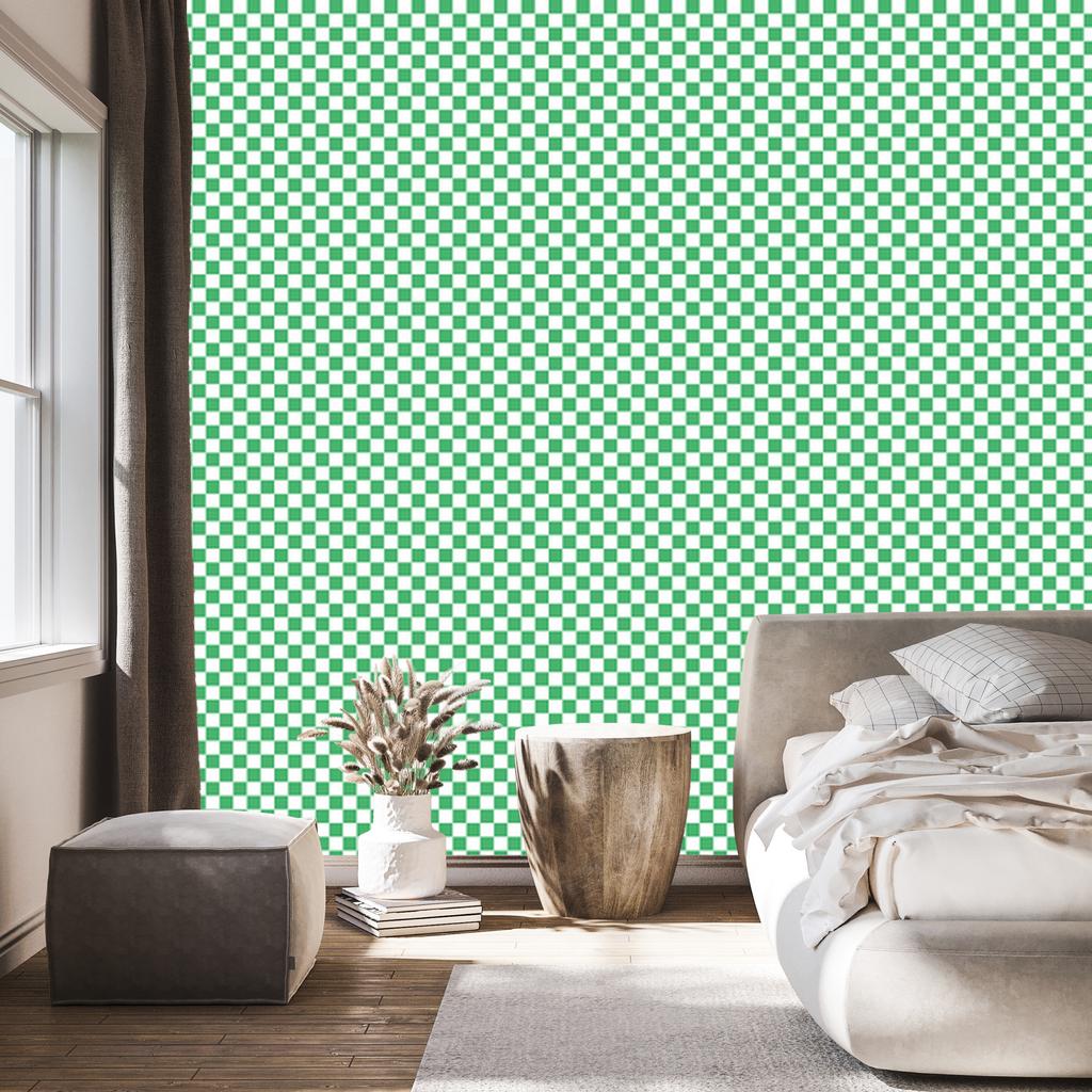 Mint Checkerboard Wallpaper for Living Room and Bedroom 50x1000