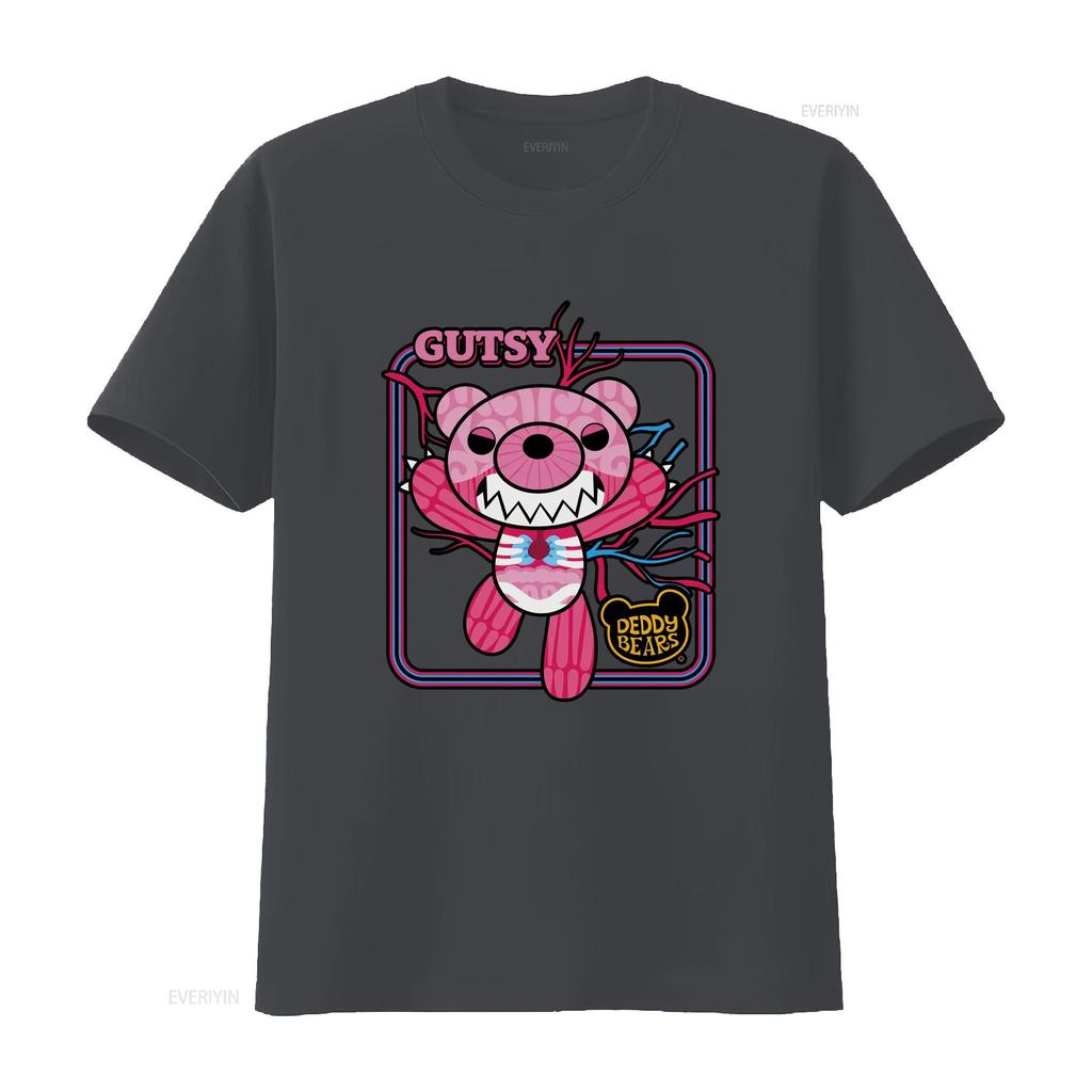 DEDDY BEARS Gutsy Black T Shirt SZ L NWT Vintage Comfortable Homme Top For Everyday Wear Streetwear Graphic Slightly