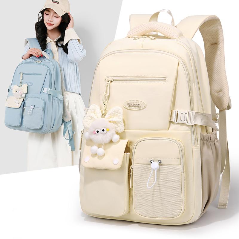 Schoolbag Schoolbag Girls High School Tide Large Capacity Junior High School Students Primary School Students Reduce the Burden of Spine Protection