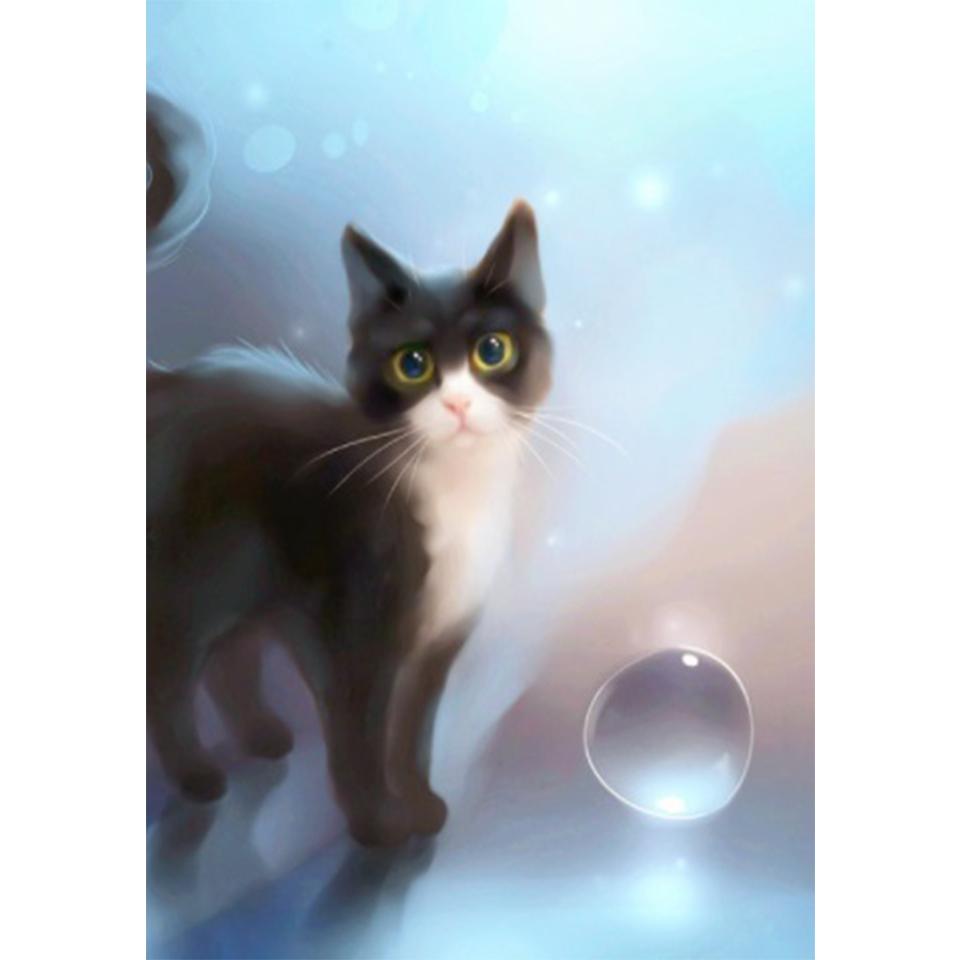 5D DIY Diamond Painting Animal Cat Rhinestone Cross Stitch Kit Full Diamond Embroidery Gift Mosaic Home Decoration Art Picture