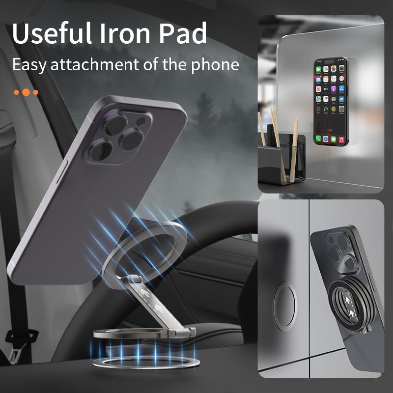 Magnetic Mobile Phone Ring Holder Double-Sided Foldable Round Magnetic Grip Mobile Phone Holder