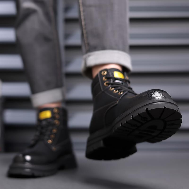 Fashion New Winter Boots Plus Velvet High Quality Men Boots Genuine Leather Snow Boots Fashion Design Luxury Motorcycle Boots Army Shoes