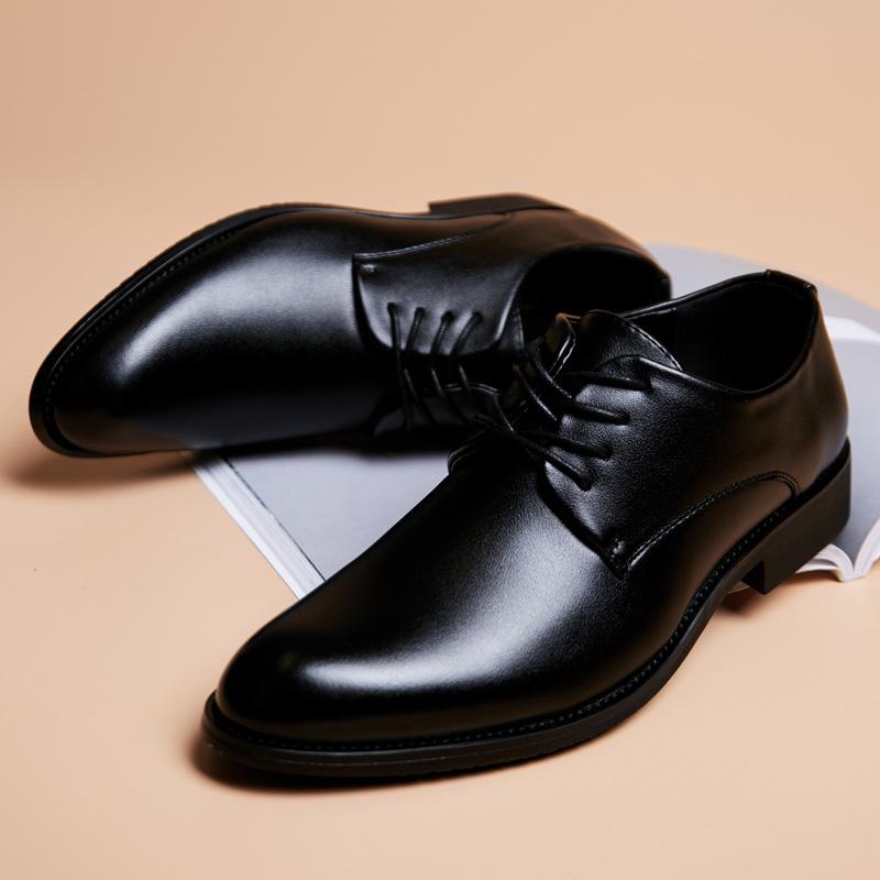 

Кожаные туфли мужские корейской версии модные мужские повседневные туфли на шнуровке деловые туфли универсальные мужские туфли поддержка заказа зашифрованного текста 44 чёрный