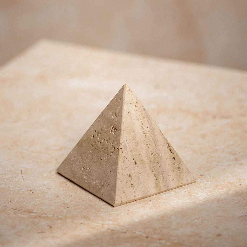 Hestia Travertine Pyramid - 10cm