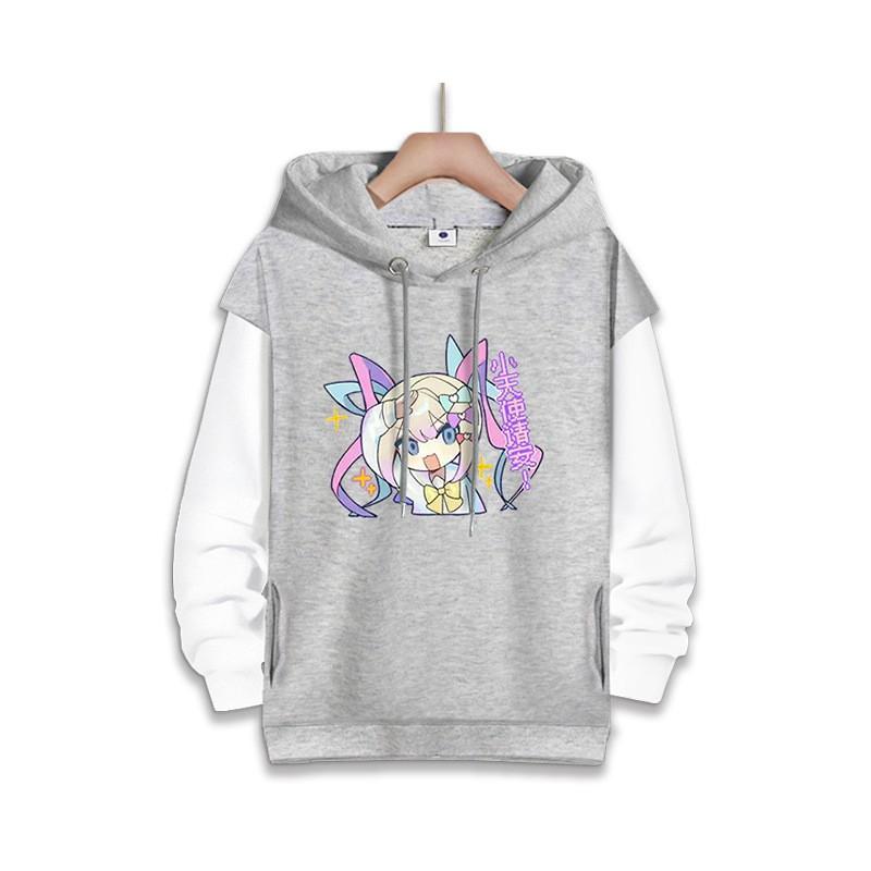 Oversized Hooded Sweatshirt Teens Cartoon Anime Print Daily Winter Wear Mens Loose Fit Pullover
