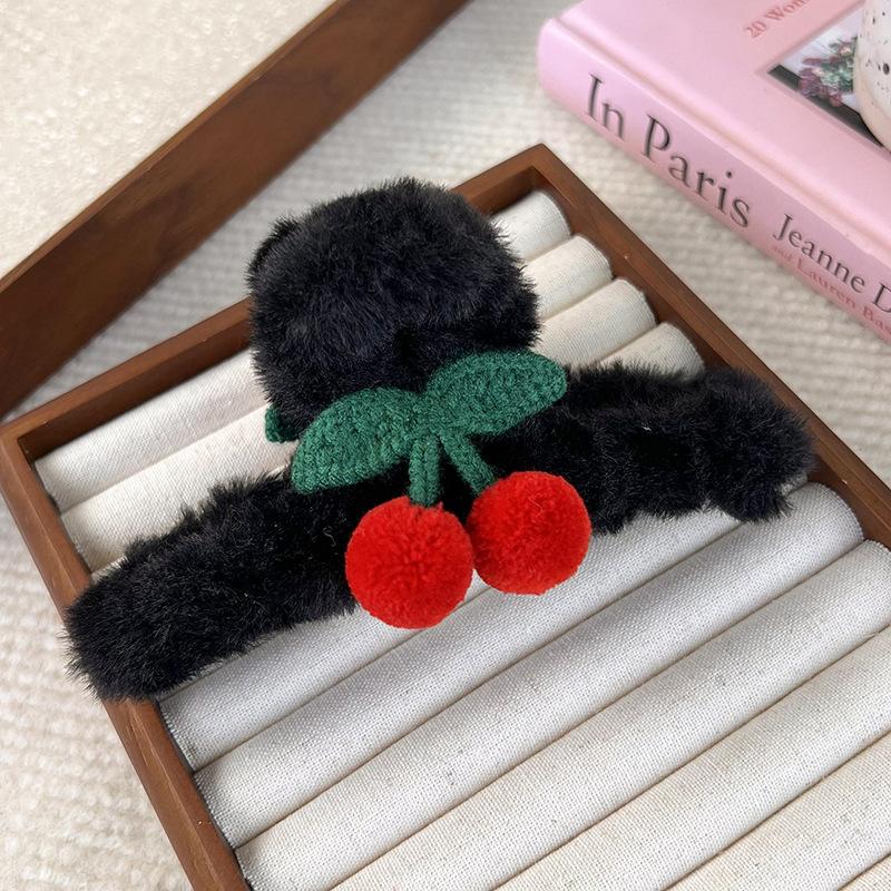 

Вишневий плюш захопити мила дівчина серце акула затискач назад голова пан волосся захопити високоякісні аксесуари для волосся нові осінь і зима чорний