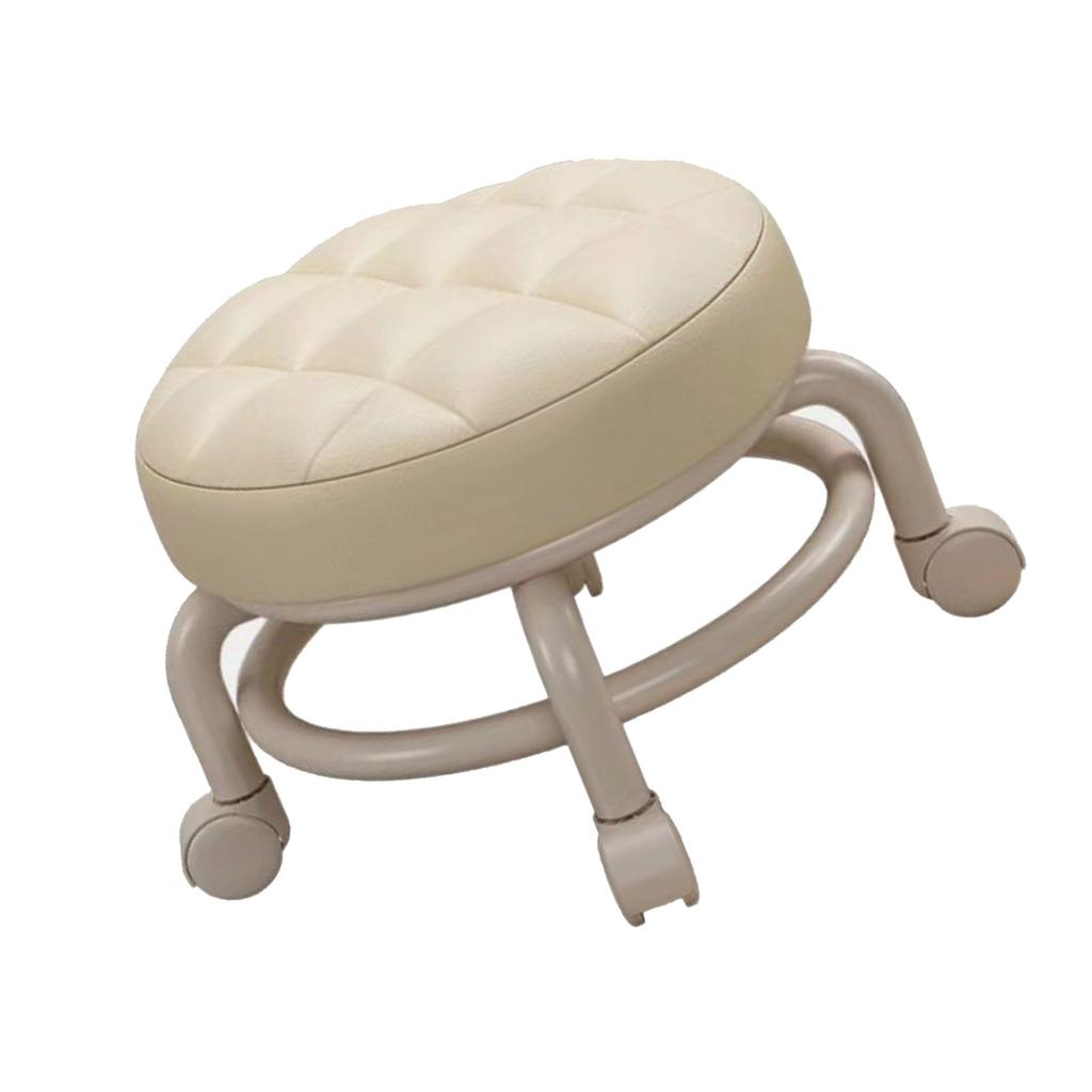 Niski stołek na kółkach Wygodny Wytrzymały Solidny Obrotowy o 360 stopni Wielofunkcyjny Okrągły Stołek