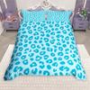 Homewish Pink Blue Gray Leopard Print Duvet Cover Set, Aesthetic Cheetah Printed Quilt Cover Set, Animal Theme Bedding Set