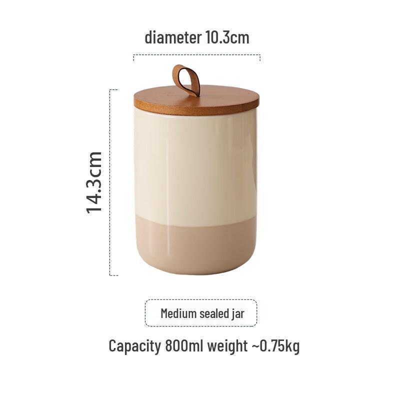 Ceramic Food Storage Jar Set with Handle Lids