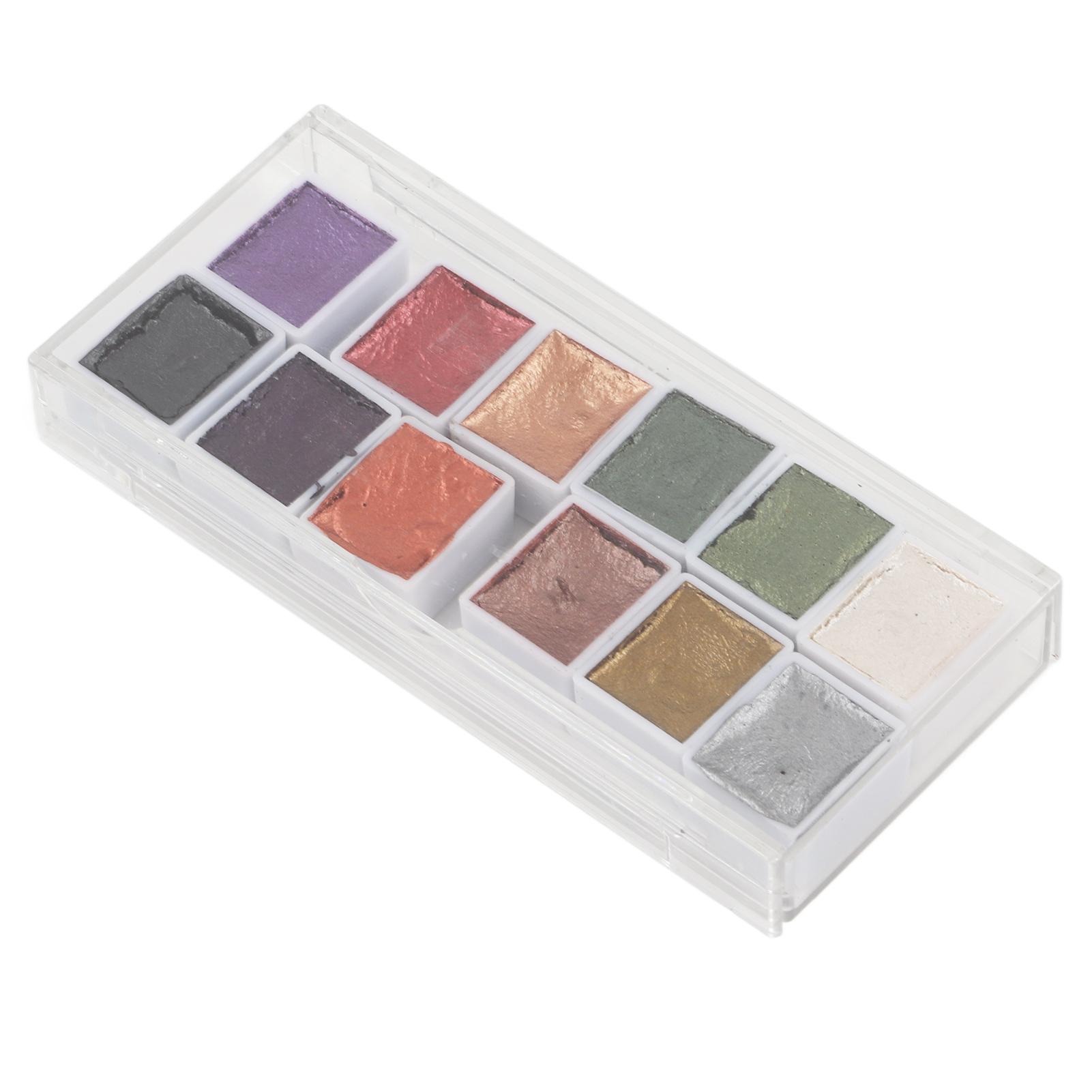 

12Pcs Watercolor Paint Set Retro Metal Portable High Pigment Art Supplies for Student Adults artists