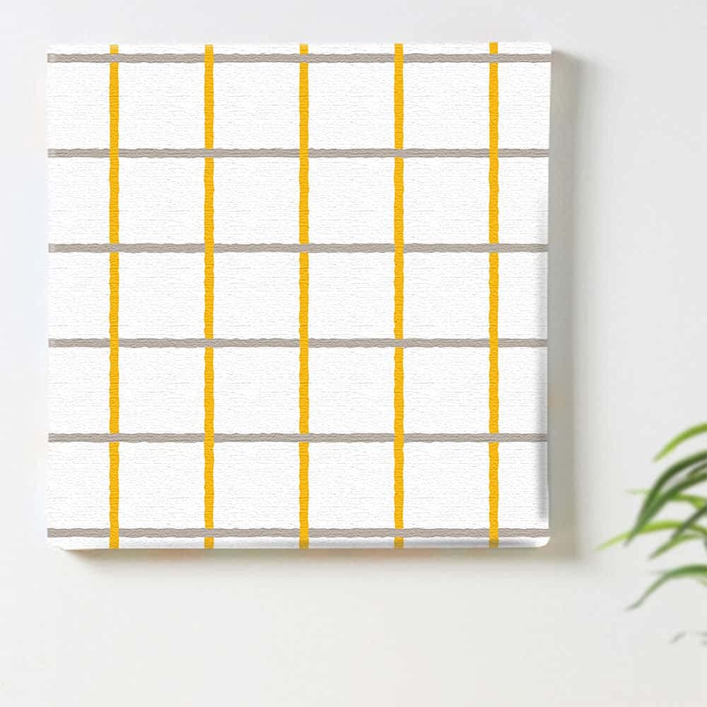 Lib Simple Check Geometric Art Panel 57cm Fabric Canvas Home Decor Pastel