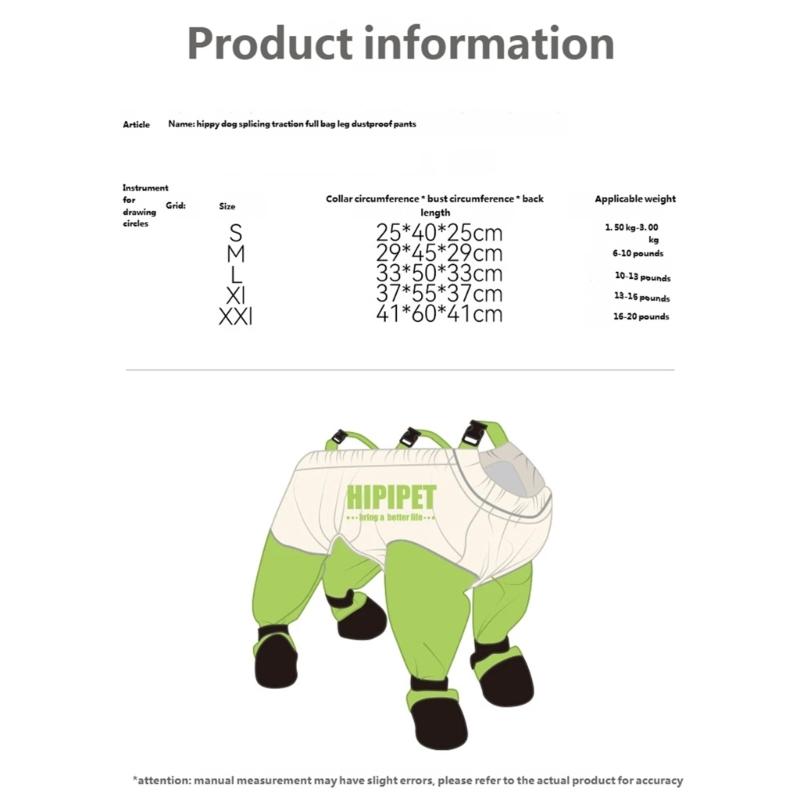 Pet Dog Leggings Suitable for Large, Medium and Small Dog Leggings Suspender Booties Windproof and Waterproof Puppy