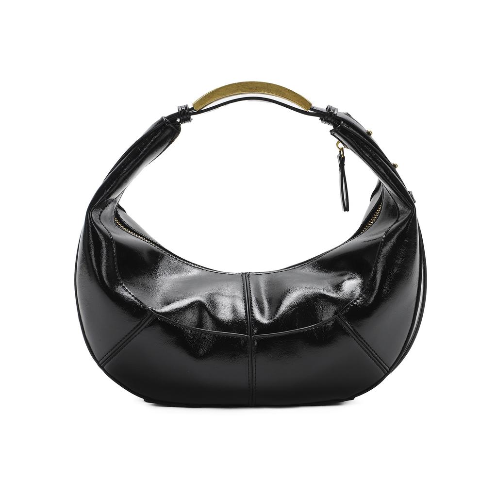 Metal Handle Crescent Bag Women'S Niche Design High-End Underarm Bag Commuting Half-Moon Shoulder Women'S Bag