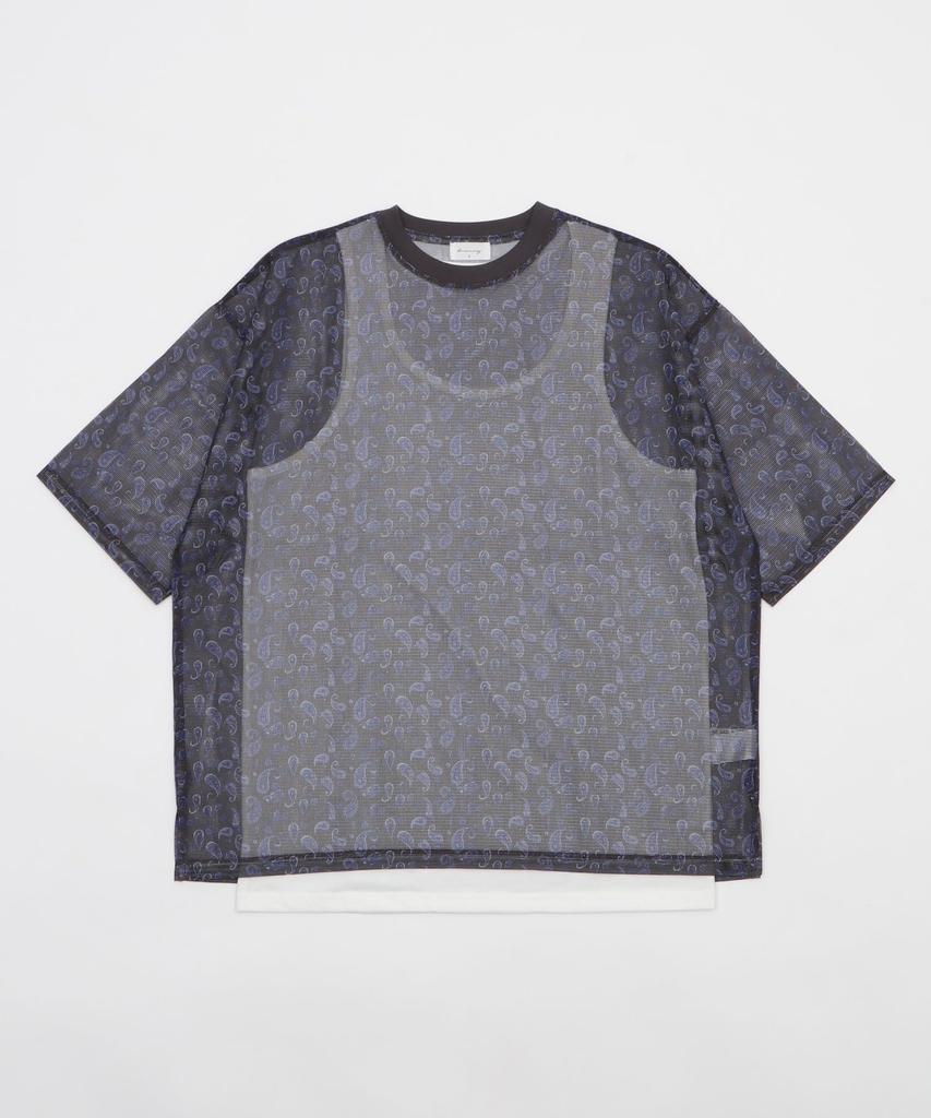 WEGO Model Plasă Ansamblu Pulover Mânecă Scurtă Vară Mărime Coreeană Model 2 Cămașă pentru Bărbați, Top, Haine, Stil, L,