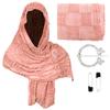 Vintage Medieval Hooded Cape Shawl Scarf With Ruffles And Frayed Edges Metal Brooch And Safety Pin Halloween Cosplay Cloaks