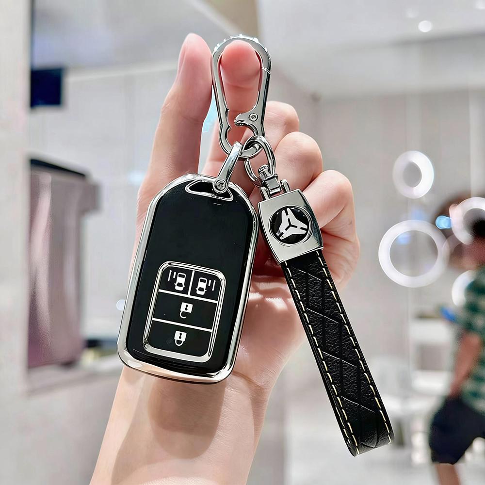 TPU Car Remote Key Case Cover for Honda Vezel City Civic Jazz BRV BR-V HRV Protector Shell Fob Keychain Auto Accessories