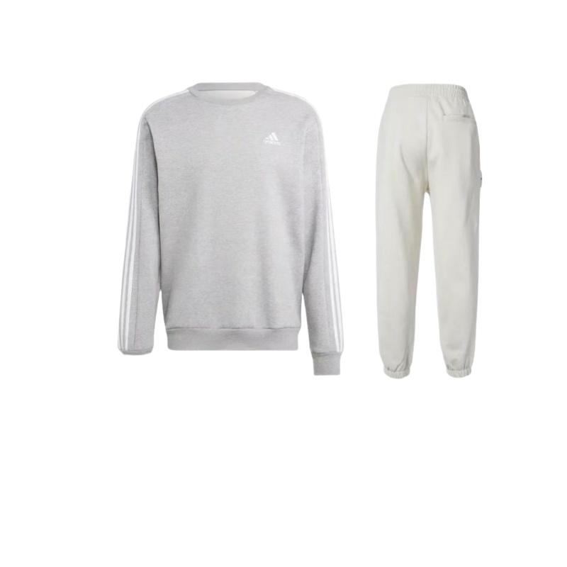

Adidas Three Stripe Fleece Crew Neck Long Sleeve Cuffed Sweatpants Casual Sports Set Unisex sweatpants IV7602+-IJ6470 XXL