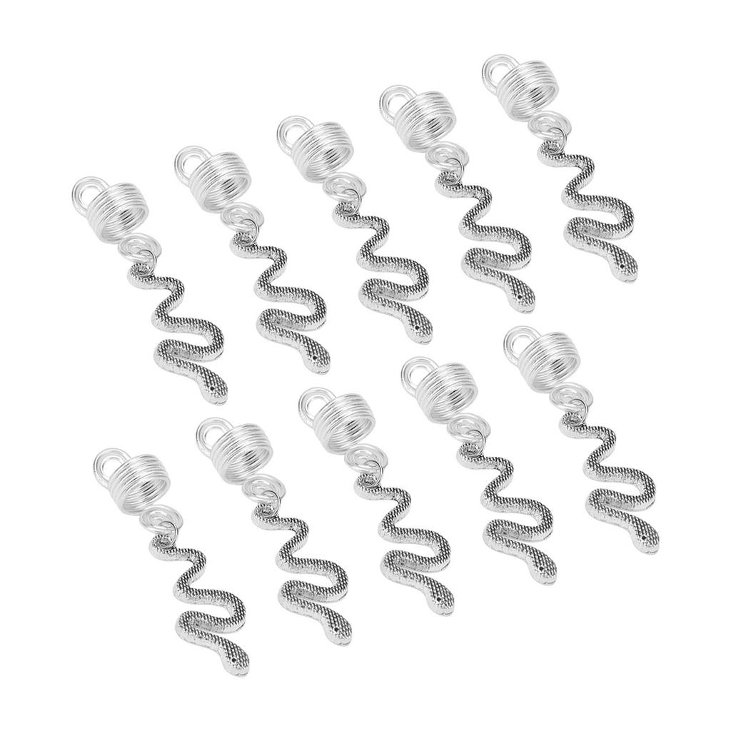 10pcs Alloy Beard Coil Snake Shaped Pendant DIY Dreadlocks Spiral Hair Coils Spring Pendant Accessories