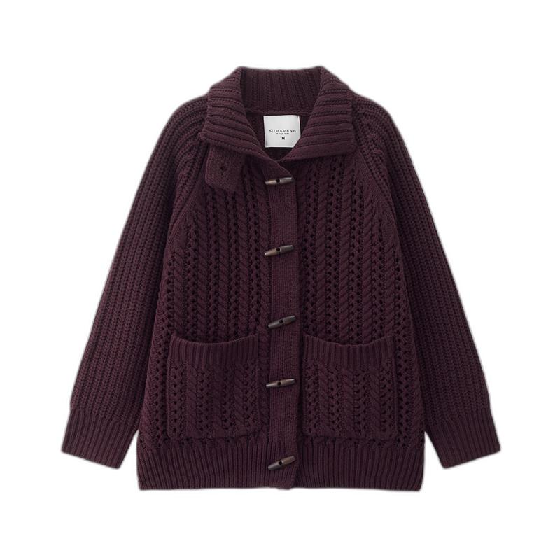 

Женский винтажный кардиган крупной вязки на пуговицах-тоглах Giordano XL