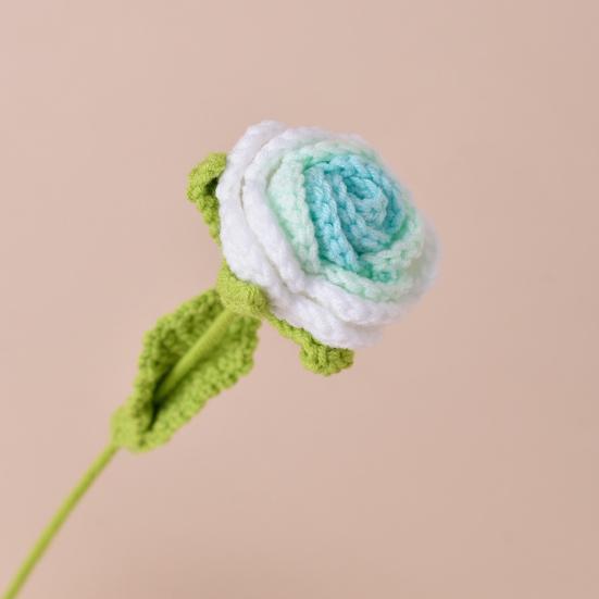 Simulated Flowers Handmade Scented Crochet Fake Flower with Steel Wire
