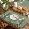 [Sage Green Floral Table] 4pcs/6pcs Sage Green Floral Nebula Pattern Table, 12x18inch Vintage Washable Seasonal Dining Table Decoration