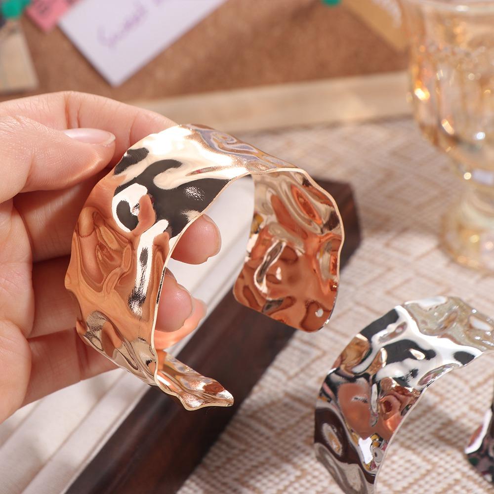 Metal Wide Open Bangle Minority Design Exaggerated Bracelet Creative Cuff Bangles Gift