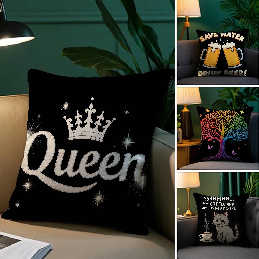 Street Trendy Toys Millennial Style Pillow Case Comfort Sofa Bed Silky Elegant Invisible Zipper Decorative Cushion Cover