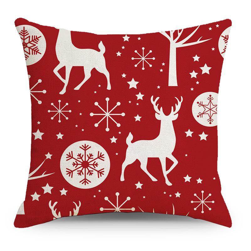Christmas Linen Pillowcase: Home Sofa Decor & Car Lumbar Support Cushion Cover