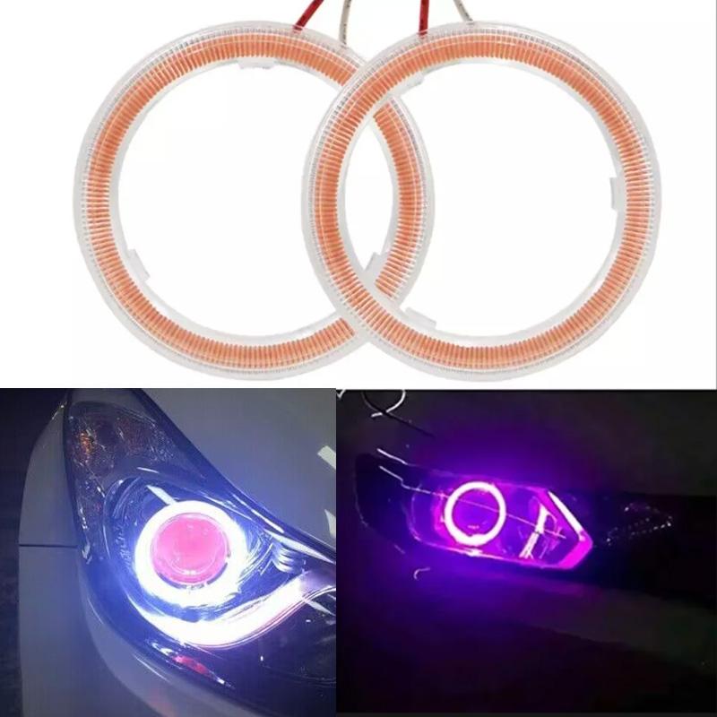 2 Stück Auto Scheinwerfer Cob Blende Angel Eye LED COB Weißes Licht Kreis 60/70/80/90/100/110/120mm Motorrad Moto Auto Lichter