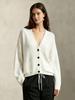 Yuehe Cross 2026 Women's Deep V-neck Cardigan with Drop Shoulders and Double Pockets (Boutique Knit Sweater)